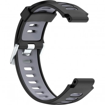 Ремешок сменный для GARMIN FORERUNNER 230/235/630, черный/серый