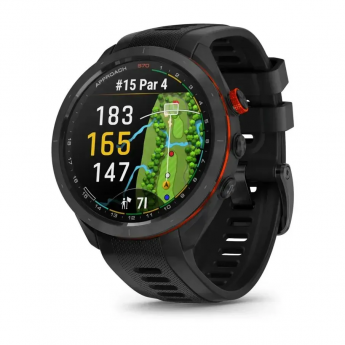 Смарт-часы GARMIN APPROACH S70 (47 мм) с черным керамическим безелем и черным ремешком