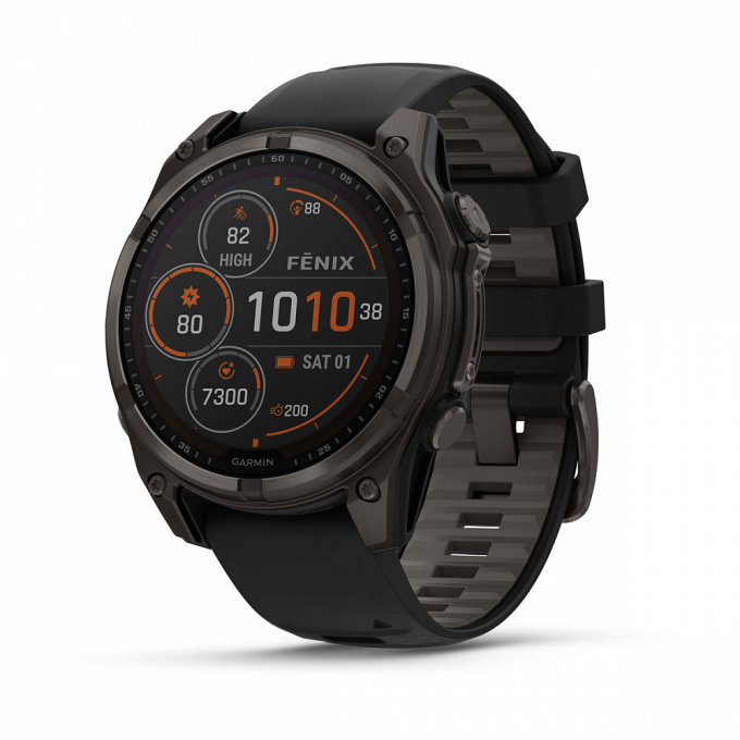 Смарт-часы GARMIN FENIX 8 Sapphire 47mm Solar Premium Multisport Серый с черным ремешком 010-02906-70